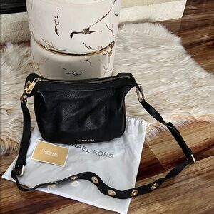 Michael Kors Black Pebbled Leather Crossbody Bag